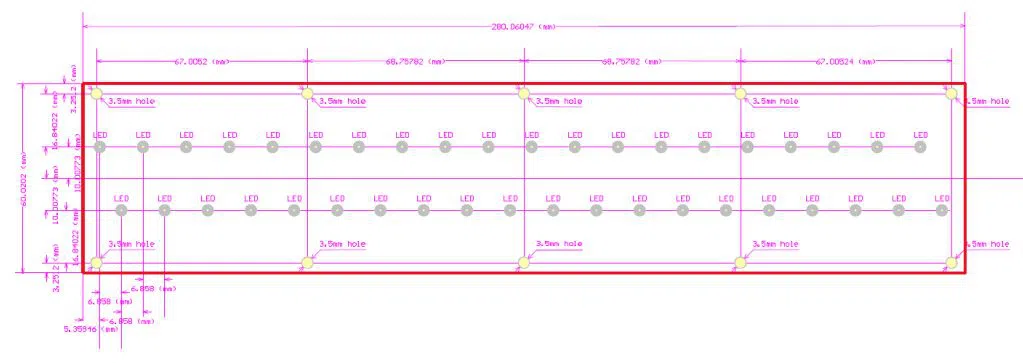 uvc bar light size